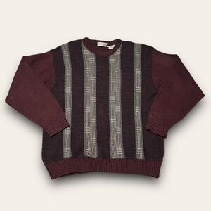 Vintage Burgundy Wool Blend Sweater Size Large Norm Thompson Grunge Grandpa